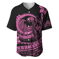 Polynesian Plumeria Baseball Jersey Ride The Waves - Pink LT7 - Wonder Print Shop