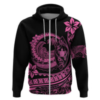 Polynesian Plumeria Hoodie Ride The Waves - Pink - Wonder Print Shop