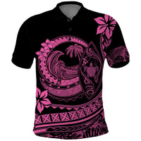 Polynesian Plumeria Polo Shirt Ride The Waves - Pink - Wonder Print Shop