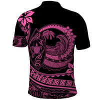 Polynesian Plumeria Polo Shirt Ride The Waves - Pink - Wonder Print Shop