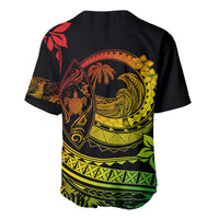Polynesian Plumeria Baseball Jersey Ride The Waves - Reggae LT7 - Wonder Print Shop