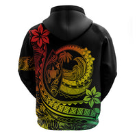 Polynesian Plumeria Hoodie Ride The Waves - Reggae - Wonder Print Shop