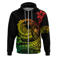 Polynesian Plumeria Hoodie Ride The Waves - Reggae - Wonder Print Shop