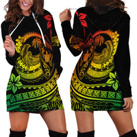 Polynesian Plumeria Hoodie Dress Ride The Waves - Reggae - Wonder Print Shop