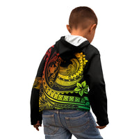 Polynesian Plumeria Kid Hoodie Ride The Waves - Reggae - Wonder Print Shop