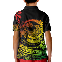 Polynesian Plumeria Kid Polo Shirt Ride The Waves - Reggae - Wonder Print Shop