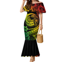 Polynesian Plumeria Mermaid Dress Ride The Waves - Reggae - Wonder Print Shop