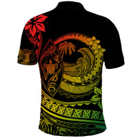 Polynesian Plumeria Polo Shirt Ride The Waves - Reggae - Wonder Print Shop
