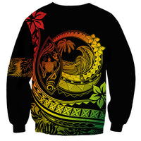 Polynesian Plumeria Sweatshirt Ride The Waves - Reggae - Wonder Print Shop