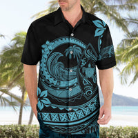 Polynesian Plumeria Hawaiian Shirt Ride The Waves - Turquoise - Wonder Print Shop