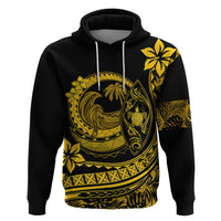 Polynesian Plumeria Hoodie Ride The Waves - Yellow - Wonder Print Shop