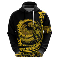 Polynesian Plumeria Hoodie Ride The Waves - Yellow - Wonder Print Shop
