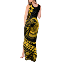 Polynesian Plumeria Tank Maxi Dress Ride The Waves - Yellow - Wonder Print Shop