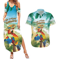 Aloha Hawaii It's 5 o'clock Somewhere Couples Matching Summer Maxi Dress and Hawaiian Shirt - Wonder Print Shop