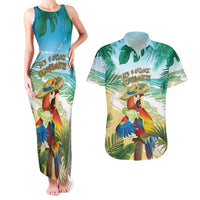 Aloha Hawaii It's 5 o'clock Somewhere Couples Matching Tank Maxi Dress and Hawaiian Shirt - Wonder Print Shop
