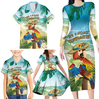 Aloha Hawaii It's 5 o'clock Somewhere Family Matching Long Sleeve Bodycon Dress and Hawaiian Shirt - Wonder Print Shop
