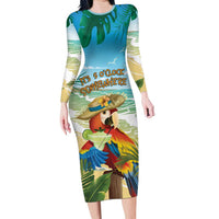 Aloha Hawaii It's 5 o'clock Somewhere Family Matching Long Sleeve Bodycon Dress and Hawaiian Shirt - Wonder Print Shop