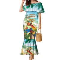 Aloha Hawaii It's 5 o'clock Somewhere Family Matching Mermaid Dress and Hawaiian Shirt - Wonder Print Shop