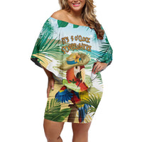 Aloha Hawaii It's 5 o'clock Somewhere Family Matching Off Shoulder Short Dress and Hawaiian Shirt - Wonder Print Shop