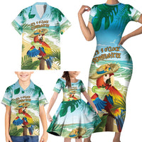 Aloha Hawaii It's 5 o'clock Somewhere Family Matching Short Sleeve Bodycon Dress and Hawaiian Shirt - Wonder Print Shop