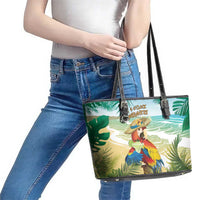 Aloha Hawaii It's 5 o'clock Somewhere Leather Tote Bag - Wonder Print Shop