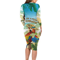 Aloha Hawaii It's 5 o'clock Somewhere Long Sleeve Bodycon Dress - Wonder Print Shop