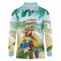 Aloha Hawaii It's 5 o'clock Somewhere Long Sleeve Polo Shirt - Wonder Print Shop