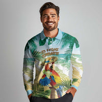Aloha Hawaii It's 5 o'clock Somewhere Long Sleeve Polo Shirt - Wonder Print Shop