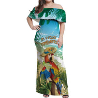 Aloha Hawaii It's 5 o'clock Somewhere Off Shoulder Maxi Dress - Wonder Print Shop