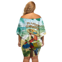 Aloha Hawaii It's 5 o'clock Somewhere Off Shoulder Short Dress - Wonder Print Shop