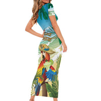 Aloha Hawaii It's 5 o'clock Somewhere Short Sleeve Bodycon Dress - Wonder Print Shop