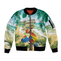 Aloha Hawaii It's 5 o'clock Somewhere Sleeve Zip Bomber Jacket - Wonder Print Shop