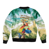 Aloha Hawaii It's 5 o'clock Somewhere Sleeve Zip Bomber Jacket - Wonder Print Shop