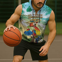 Aloha Hawaii It's 5 o'clock Somewhere Sleeveless Zip Hoodie - Wonder Print Shop