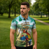 Aloha Hawaii It's 5 o'clock Somewhere Zipper Polo Shirt - Wonder Print Shop