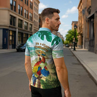 Aloha Hawaii It's 5 o'clock Somewhere Zipper Polo Shirt - Wonder Print Shop