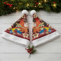 Crimson Red Tropical Christmas Hawaii Tapa Christmas Santa Hat Aloha Santa Drink Party - Wonder Print Shop
