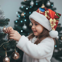 Crimson Red Tropical Christmas Hawaii Tapa Christmas Santa Hat Aloha Santa Drink Party - Wonder Print Shop