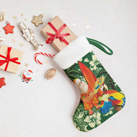 Moss Green Tropical Christmas Hawaii Tapa Christmas Stocking Aloha Santa Drink Party - Wonder Print Shop