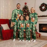 Moss Green Tropical Christmas Hawaii Tapa Christmas Pajama Set Aloha Santa Drink Party - Wonder Print Shop