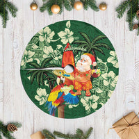 Moss Green Tropical Christmas Hawaii Tapa Tree Skirt Aloha Santa Drink Party - Wonder Print Shop