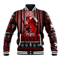 Wonder Print Christmas Baseball Jacket Merry Krampus LT7 - Wonder Print Shop