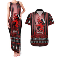 Wonder Print Christmas Couples Matching Tank Maxi Dress and Hawaiian Shirt Merry Krampus LT7 - Wonder Print Shop