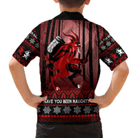 Wonder Print Christmas Family Matching Long Sleeve Bodycon Dress and Hawaiian Shirt Merry Krampus LT7 - Wonder Print Shop