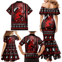Wonder Print Christmas Family Matching Mermaid Dress and Hawaiian Shirt Merry Krampus LT7 - Wonder Print Shop