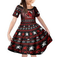Wonder Print Christmas Family Matching Off Shoulder Maxi Dress and Hawaiian Shirt Merry Krampus LT7 - Wonder Print Shop