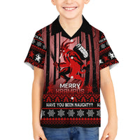 Wonder Print Christmas Family Matching Short Sleeve Bodycon Dress and Hawaiian Shirt Merry Krampus - Wonder Print Shop