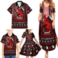 Wonder Print Christmas Family Matching Summer Maxi Dress and Hawaiian Shirt Merry Krampus - Wonder Print Shop
