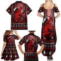 Wonder Print Christmas Family Matching Summer Maxi Dress and Hawaiian Shirt Merry Krampus - Wonder Print Shop