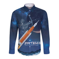 Artemis 2026 Moon Mission Long Sleeve Button Shirt Back To The Moon And Beyond